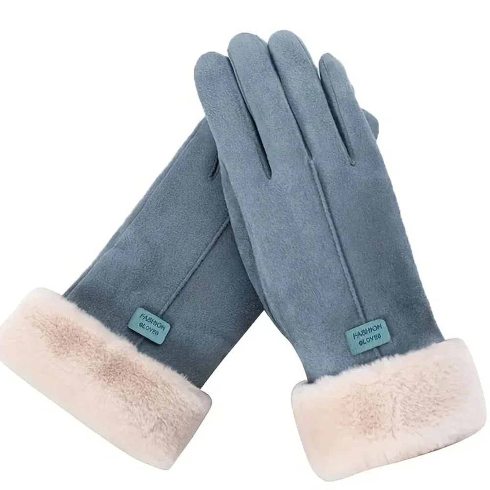 NIP! Beautiful Blue Faux Fur Lined Women’s Gloves!